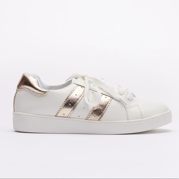 CHAMPAGNE LACE UP SNEAKERS - Picture 3 of 8